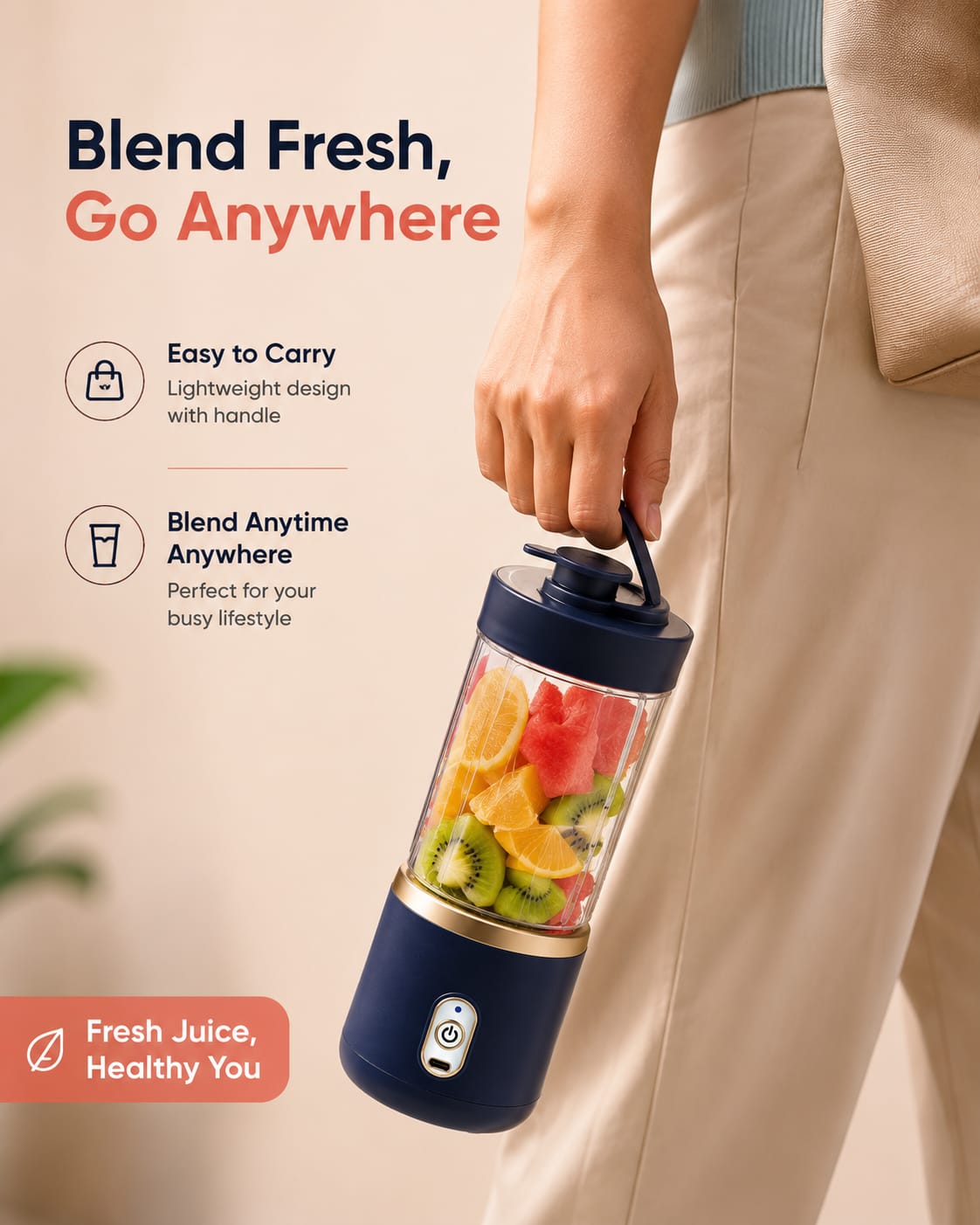 SIPZO Portable Blender for Shakes, Smoothies & Fresh Juice