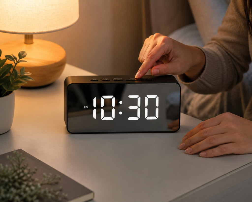 LED Digital Alarm Clock | Mirror Display, Alarm & Temperature Monitor